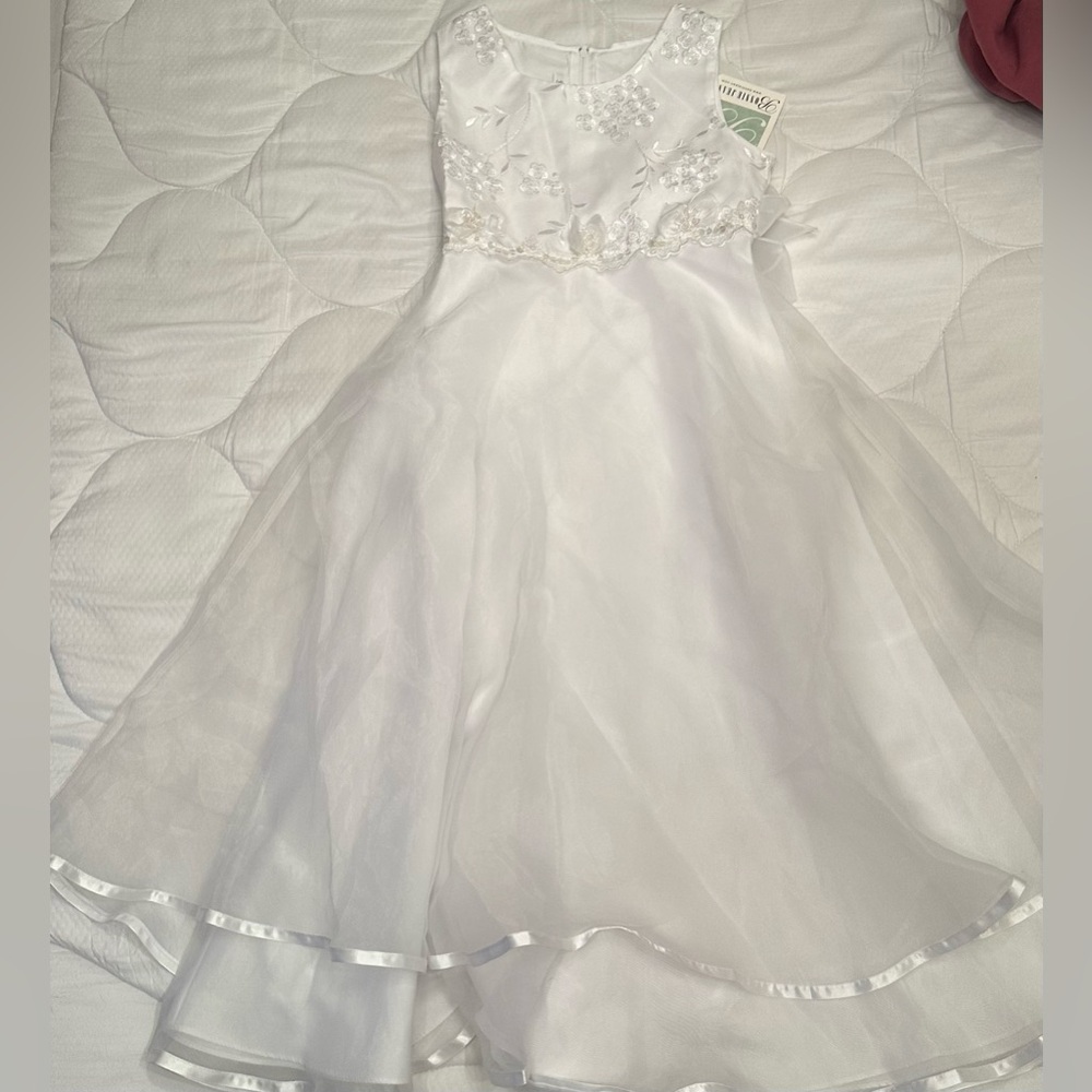 Bonnie Jean White Flower Girl Dress